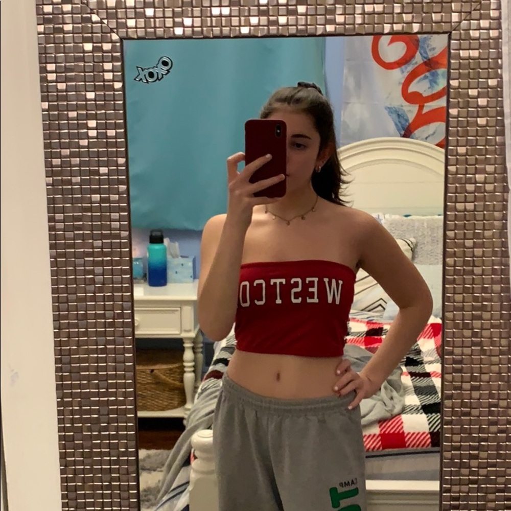 Red tube top